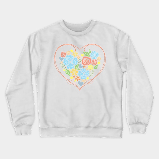 Floral Heart Crewneck Sweatshirt by TeeShop Designs